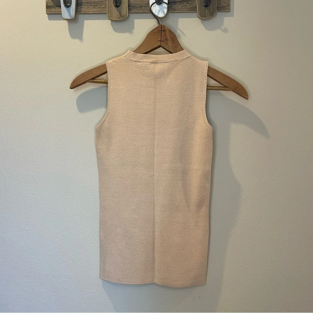 Ellie Tahari Tan Front Slit Tank Top Size XS - Picture 4 of 7